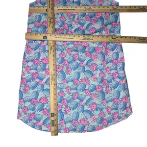 Vineyard Vines Pink Blue Pineapple Linen Dress 10 Resort Wear Golf Beach Pockets thumbnail 10