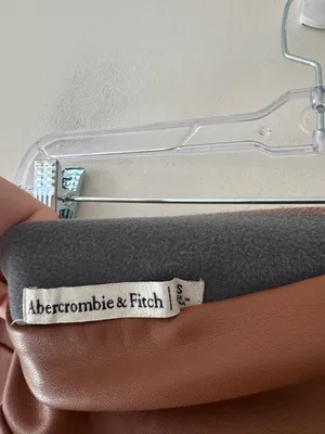 Abercrombie Faux Vegan Leather Leggings Ankle Zip, Camel‎ color thumbnail 6
