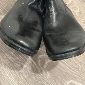 VTG Y2K Justin Black Leather Roper Western Cowboy Boots Square Toe 5.5 Wide Boho thumbnail 4