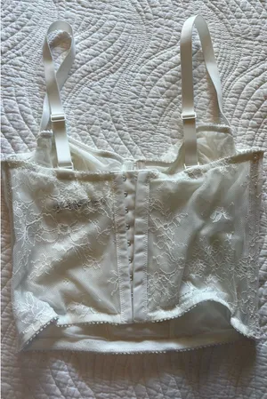 Skims white lace corset bra thumbnail 2