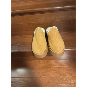 French Connection Womens Chunky Platform Slippers Tan Faux Fur Mules Size M 7-8 thumbnail 7