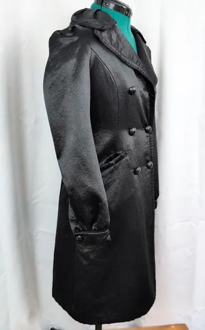 Ladies' Guess Black Satin Trench Coat XS thumbnail 4