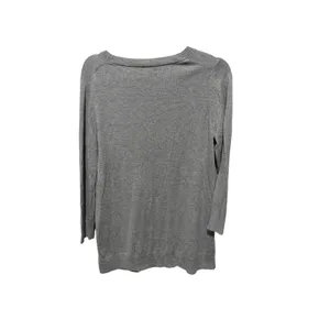 Gap Women's Gray Crew Neck Long Sleeve Cotton Viscose Blend Sweater Size L thumbnail 2