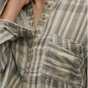 Pilcro Long-Sleeve Buttondown Swing Top thumbnail 7