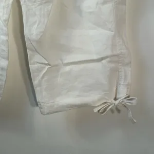 Lauren Ralph Lauren Ivory 100% Linen Cargo Pants Womens XL Drawstring Tie‎ Cuff thumbnail 9