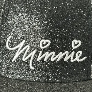 Disney Minnie Mouse Signature Glitter Cap 3D Ears and Bow Black Adult Size.NWT thumbnail 2