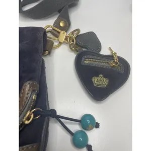 Vintage Juicy Couture Navy Velour Crossbody Bag “love your couture” thumbnail 3
