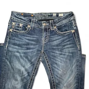Miss Me blue bootcut embellished low rise jeans JE8032BL Size 26 thumbnail 5