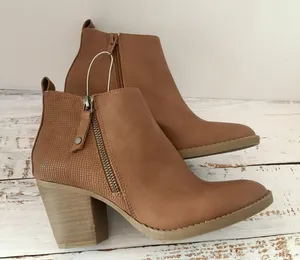Leather Ankle Boots, Size 6 1/2 Brown thumbnail 1