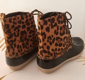 Leopard Print Duck Boots, Size 11 Brown thumbnail 4
