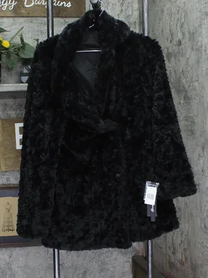 NWT Sebby Collection Reversible Crushed Faux Fur Button Front Coat Black L thumbnail 4