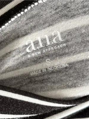 a.n.a Black White Striped Maxi Skirt Small Foldover Waist Stretch Knit Casual thumbnail 10