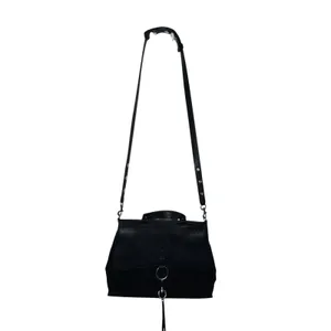 Rebecca Minkoff Medium Keith‎ Suede & Leather Satchel Handbag Crossbody Black thumbnail 2