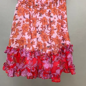 Jessica Simpson Floral Dress Off the Shoulder Amelia Pink Orange Size XS Girly thumbnail 5