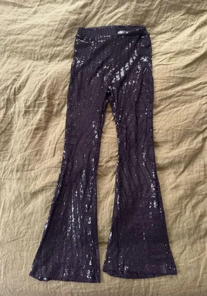 Black Sparkly Disco Pants Size M thumbnail 4