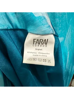 Farai London Blue Ombre Ruched Mesh Maxi Skirt Size Large thumbnail 8