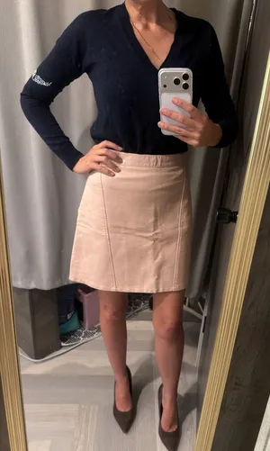 Zara Vegan Leather Mini Skirt in Pale Pink Size XS thumbnail 1