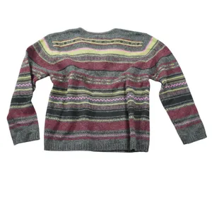 Field Gear Women's Medium Shetland Wool Sweater Quarter Zip Fair‎ Isle Striped thumbnail 6