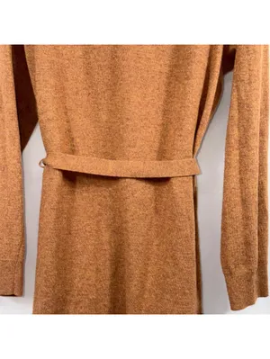 J.Crew Women’s Merino Wool Blend Belted Cardigan Sweater Size M Brown Longline thumbnail 10