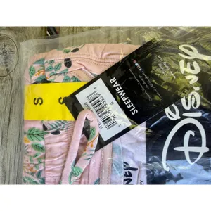Disney Mickey Mouse 2 Piece Capri Pajama Set Pink Floral Leaf Print Size Small thumbnail 3