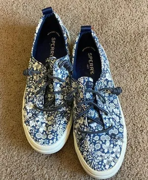 Sperry Blue Floral Boat Sneakers thumbnail 1