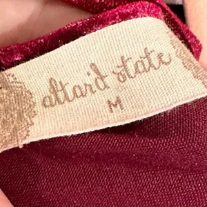 Altar’d State Burgundy Red Crushed Velvet Choker Dress Size Medium thumbnail 13