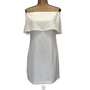 Charles Henry‎ White Off Shoulder Mini Shift Dress Summer Bridal Size XS thumbnail 2