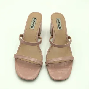 Steve Madden Pink Issy Croc Block Sandal Heel Size 10 thumbnail 2