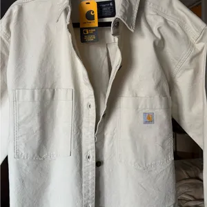 Carhartt Off-White Canvas Chore Jacket with Patch Pockets thumbnail 6