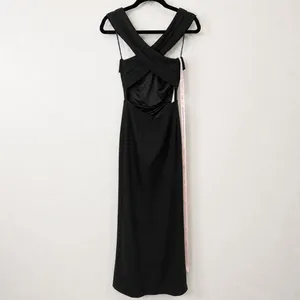 NEW Lulus Head to Cocktail Hour Black Halter Neck Open Back Maxi Dress Small thumbnail 7
