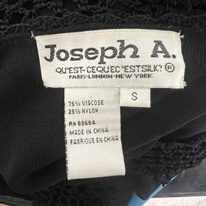 Joseph A. Vintage Knitted Cardigan Size Small Black Crochet Tie Front Whimsygoth thumbnail 13