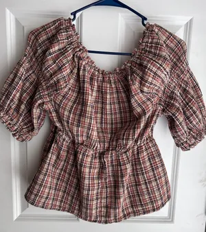 Old Navy Plaid Autumn Blouse thumbnail 2