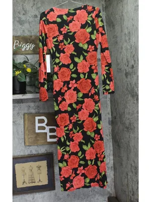 NWT Aqua Womens Knit Rose Jersey Cowl Neck Dress IDO14215 Red / Black L thumbnail 3