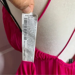 ZARA pink fuschia barbie core pleated maxi dress blogger favorite size large thumbnail 12