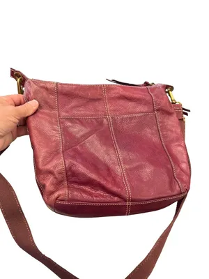 Fossil VTG wms red gold ware leather crossbody shoulder handbag SKU 10-050 thumbnail 9
