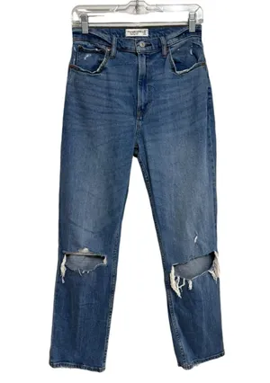 Abercrombie & Fitch The Ankle Straight Ultra High Rise Jeans Curve Love - 4/27 L thumbnail 1