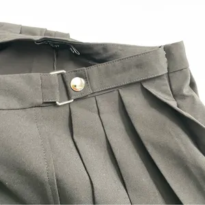 Tiger Mist Skirt Mini Pleated Asymmetrical Lined Dark Academia School Girl Black thumbnail 7