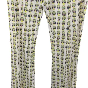 Meshki Nora Mesh Straight Leg‎ Pant Sheer Alien Print Cream Green Size XL thumbnail 6