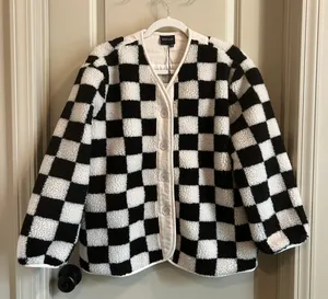 miou muse Black and White Checkered Jacket thumbnail 3