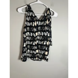 Banana Republic Tie Shoulder‎ Abstract Brushstroke V-Neck Tank Top Size S NWT thumbnail 6