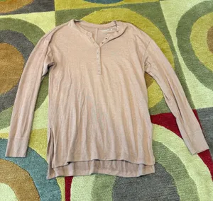Abercrombie & Fitch Soft A&F Cozy Long Oversized Henley Long Sleeve Top Size XS thumbnail 1