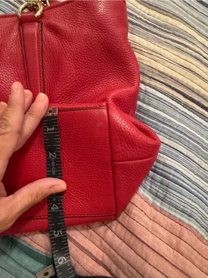 Coach Ellis Tote 33961 Red Pebbled Leather Gold Hardware thumbnail 10