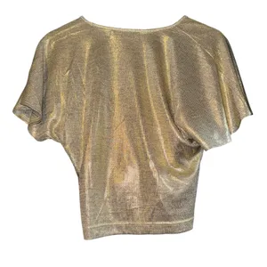 Bishop + Young By Anthropologie Twist-Front Shimmer Crop Top‎ Women's Size Small thumbnail 5