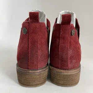 Sofft Bergamo Women US 7.5 M Red‎ Suede Leather Biker Ankle Chelsea Bootie thumbnail 6