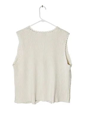 VINTAGE JUST FOR WOMEN Crochet Knit Vest thumbnail 4