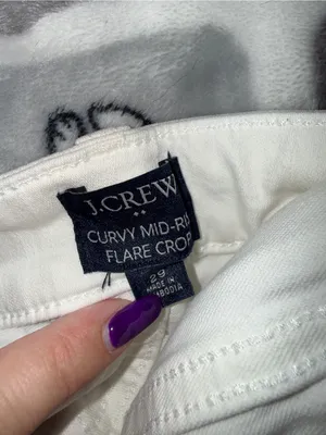 J.Crew Curvy Mid-Rise Flare Crop Jeans – White Size 29 thumbnail 9