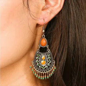 Bohemian Beaded Gypsy Tassel Drop‎ Earrings thumbnail 2