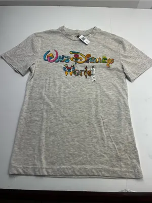 Walt Disney World Womens Grey Gray XS Short Sleeve Shirt Princess Letters NEW thumbnail 2