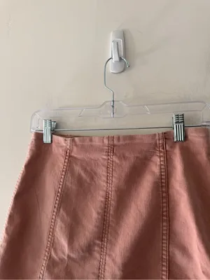 Free People Modern Femme Dusty Rose Denim Mini Skirt‎ thumbnail 3