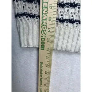 La Vie Rebecca Taylor Sweater Womens Small‎ White Navy Merino Striped nautical thumbnail 8